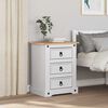 vidaXL Table de chevet avec tiroir Blanc 53 x 39 x 66 cm Pin massif
