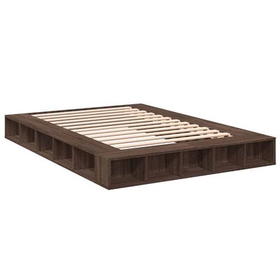 vidaXL Cadre de lit chêne marron 160x200 cm bois d'ingénierie