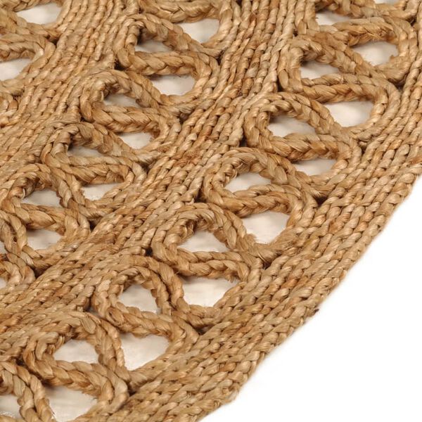 vidaXL Tapis Jute tress&eacute; &agrave; la main 150 cm Rond