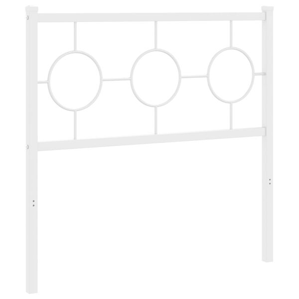 vidaXL T&ecirc;te de lit de remplacement m&eacute;tal blanc 90 cm