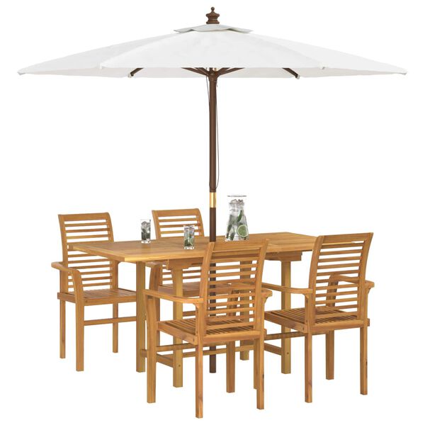 vidaXL Ensemble de salle &agrave; manger pour jardin 5 pcs Marron