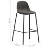 vidaXL Ensemble de bar 3 pcs Tissu Gris fonc&eacute;