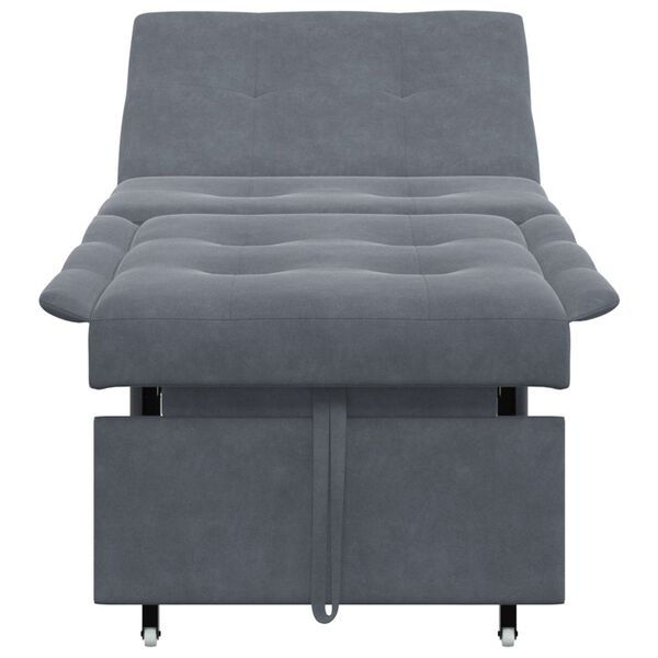 vidaXL Canapé-Lit Gris foncé 194 x 67 x 82 cm Velours