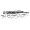 vidaXL Ensemble &agrave; manger de jardin avec coussins 17pcs blanc textil&egrave;ne