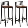 vidaXL Chaises de bar lot de 2 bois de r&eacute;cup&eacute;ration massif