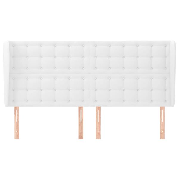 vidaXL T&ecirc;te de lit avec oreilles Blanc 183x23x118/128 cm Similicuir