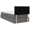 vidaXL Lit avec rangement et matelas Gris fonc&eacute; 100 x 200 cm