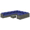 vidaXL Salon de jardin 11 pcs avec coussins R&eacute;sine tress&eacute;e Gris