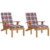 vidaXL Coussins de chaise longue lot de 2 motif &agrave; carreaux rouges