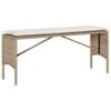 vidaXL Ensemble &agrave; manger de jardin et coussins 3 pcs Beige poly rotin