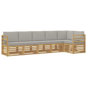 vidaXL Ensemble de canap&eacute;s d'ext&eacute;rieur 6 pc Blanc et gris clair