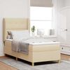 vidaXL Lit &agrave; ressorts avec matelas gris fonc&eacute; 90x190 cm Cr&egrave;me tissu