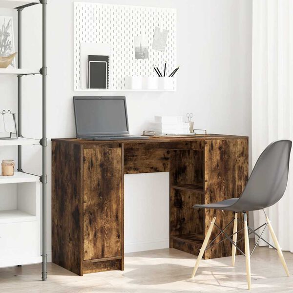 vidaXL Bureau ch&ecirc;ne fum&eacute; 120x42x76 cm bois d'ing&eacute;nierie