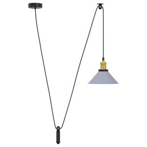 vidaXL Lampe suspendue r&eacute;glable hauteur E27 gris brillant &Oslash; 22cm m&eacute;tal