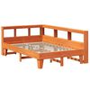 vidaXL Lit biblioth&egrave;que sans matelas cire marron 135x190 cm pin massif