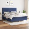 vidaXL Sommier &agrave; lattes de lit avec matelas Bleu 160x200 cm Tissu