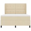 vidaXL Lit &agrave; ressorts avec matelas Cr&egrave;me 140 x 190 cm tissu