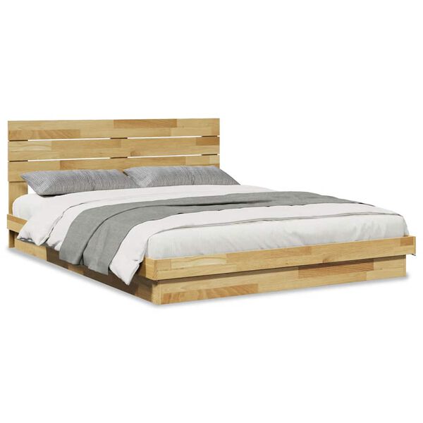 vidaXL Cadre de lit avec t&ecirc;te de lit sans matelas 140x190 cm