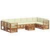 vidaXL Ensemble de canap&eacute; d'angle avec coussin 11 pcs Naturel et Cr&egrave;me