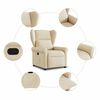 vidaXL Fauteuil inclinable Cr&egrave;me Tissu