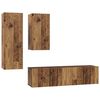 vidaXL Ensemble meuble TV 4 pcs Bois Ancien Bois d'ing&eacute;nierie
