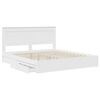 vidaXL Lit de Rangement Blanc 200 x 200 cm Bois d'ing&eacute;nierie
