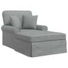 vidaXL Chaise lounge avec jupe 3 pc Gris clair tissu 91 x 157 x 91 cm