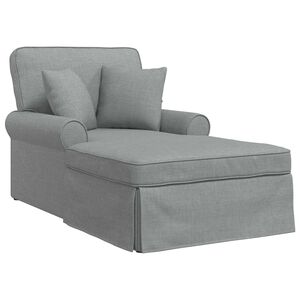 vidaXL Chaise lounge avec jupe 3 pc Gris clair tissu 91 x 157 x 91 cm