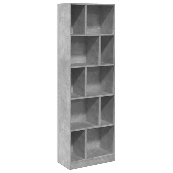 vidaXL Biblioth&egrave;que gris b&eacute;ton 57x28,5x174 cm bois d'ing&eacute;nierie