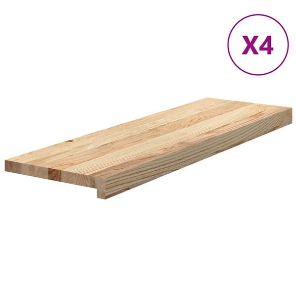 vidaXL Marches d'escalier 4 pcs non trait&eacute; 80x30x2cm bois ch&ecirc;ne massif