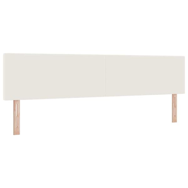 vidaXL T&ecirc;te de lit avec t&ecirc;te de lit Cr&egrave;me 200 cm Cuir synth&eacute;tique