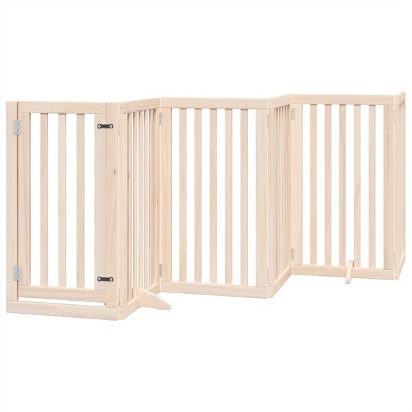 vidaXL Barri&egrave;re pour chiens avec porte pliable 9panneaux bois peuplier