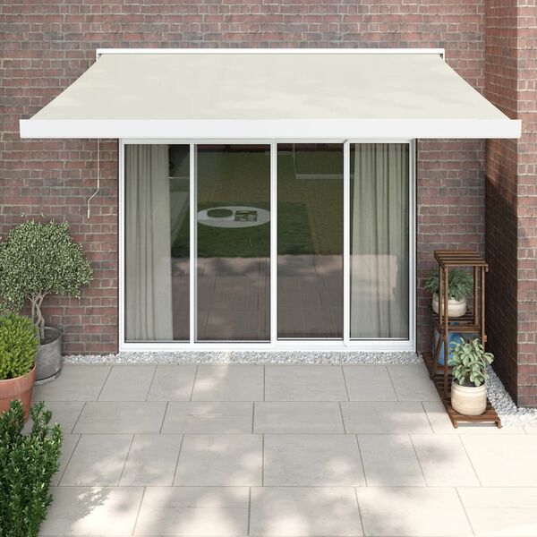 vidaXL Auvent r&eacute;tractable cr&egrave;me 3x2,5 m tissu et aluminium