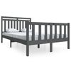 vidaXL Cadre de lit sans matelas gris bois massif