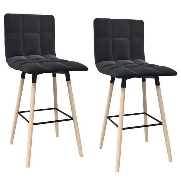 vidaXL Tabourets de bar lot de 2 noir tissu