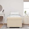 vidaXL Cadre de lit avec matelas Cr&egrave;me 90 x 200 cm tissu