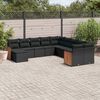 vidaXL Salon de jardin 11 pcs avec coussins noir r&eacute;sine tress&eacute;e