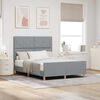 vidaXL Cadre de lit avec t&ecirc;te de lit Gris clair 160 x 200 cm tissu