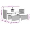 vidaXL Canap&eacute; de jardin 2 places avec table et tabourets beige rotin