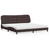 vidaXL Lit avec matelas Hvar marron fonc&eacute; 200x200 cm tissu