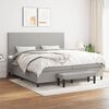 vidaXL Sommier &agrave; lattes de lit avec matelas Gris clair 200x200cm Tissu