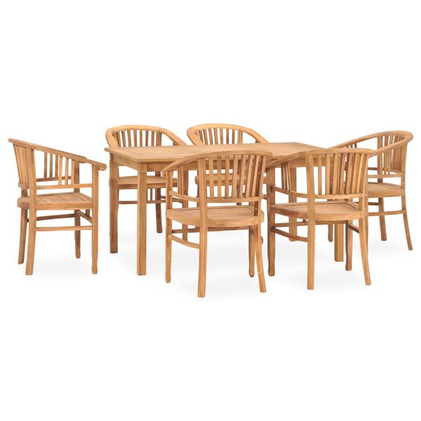 vidaXL Ensemble &agrave; manger de jardin 7 pcs bois de teck solide