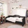 vidaXL Lit avec matelas et &eacute;clairage USB Noir Tissu 90x200 cm