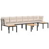 vidaXL Salon de jardin avec coussins 5 pcs noir acier enduit de poudre