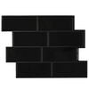 vidaXL Carreau de m&eacute;tro 50 pc Noir 29 x 21 cm Polyur&eacute;thane et PET