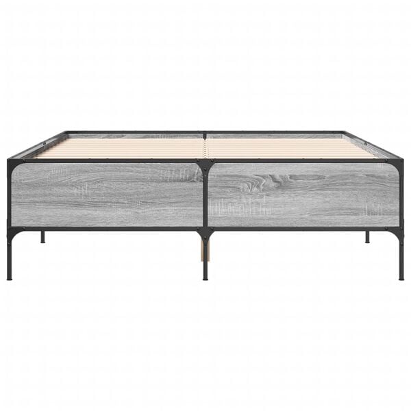 vidaXL Cadre de lit sans matelas sonoma gris 140x200 cm