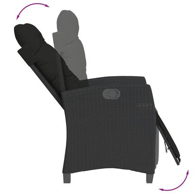 vidaXL Ensemble à manger de jardin coussins 5pcs Noir Résine tressée