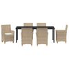 vidaXL Ensemble de salle &agrave; manger pour jardin 7 pcs Beige polyrotin