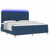 vidaXL Lit &agrave; ressort LED avec matelas Bleu 200 x 200 cm tissu