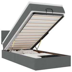 vidaXL Lit ottoman avec matelas et LED Gris clair 80x200cm tissu